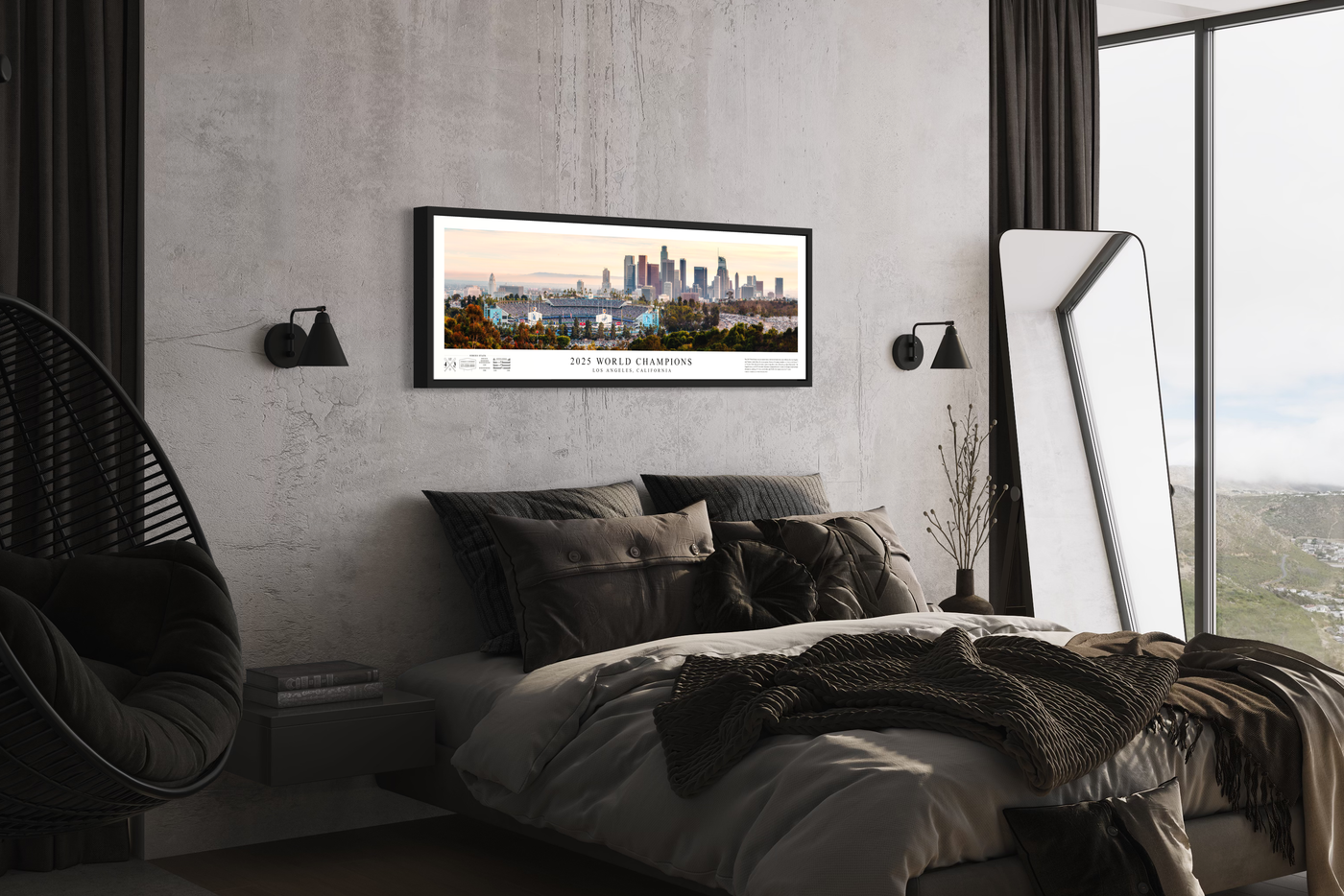 2025 Dodgers World Champions displayed in a styled room interior 1