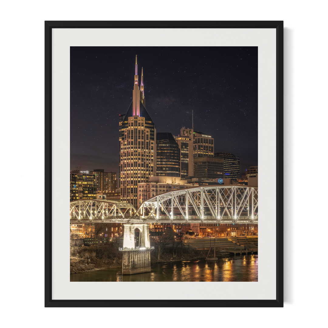 Nashville Skyline at Night Fine Art Print | Tennessee Wall Art