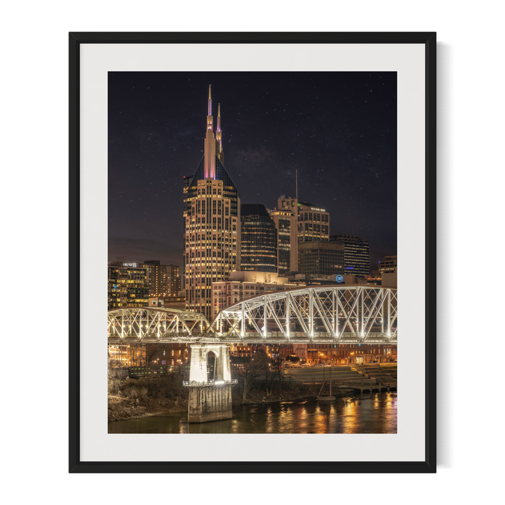 Nashville Skyline at Night Fine Art Print | Tennessee Wall Art