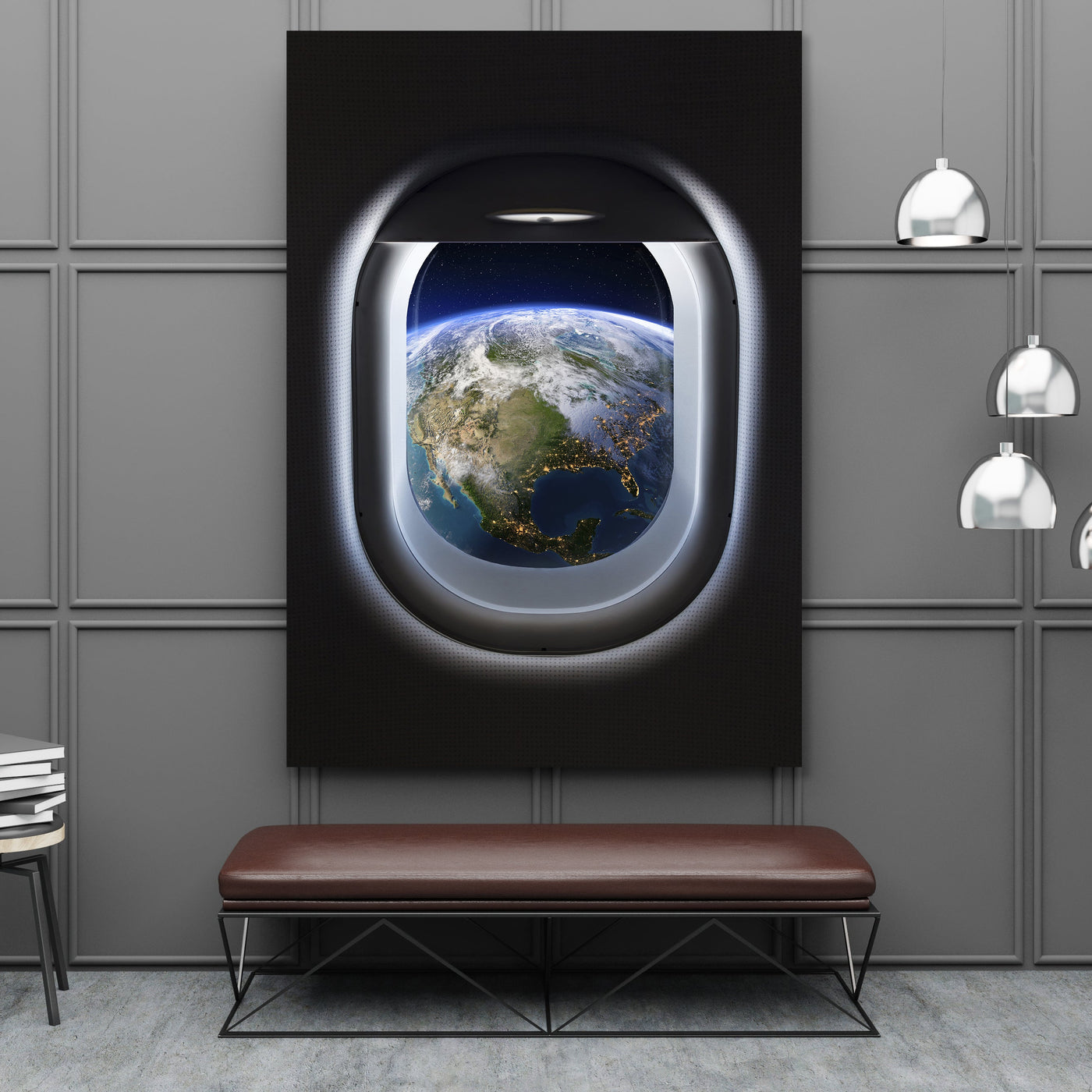 Earth Inspirational Canvas Wall Art displayed in an elegant room interior