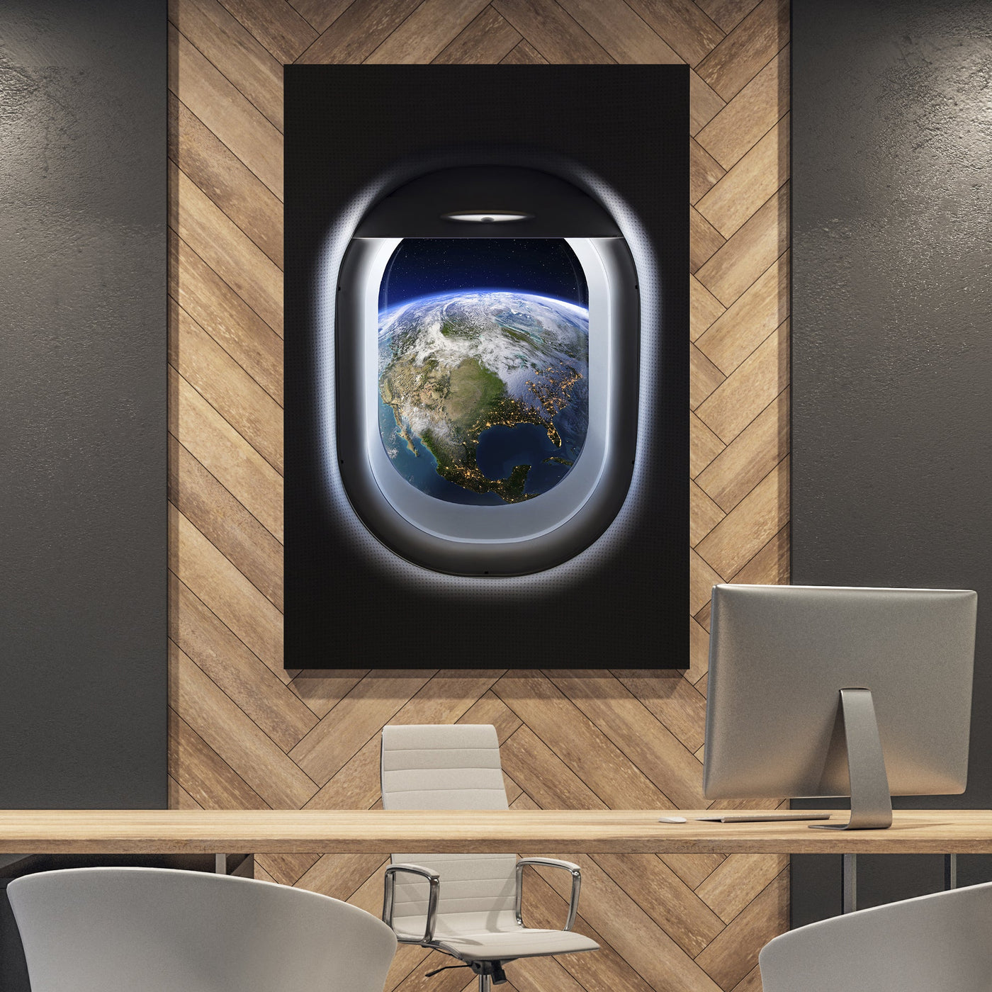Earth Inspirational Canvas Wall Art displayed in a styled room interior