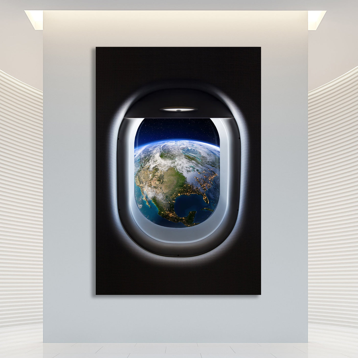 Earth Inspirational Canvas Wall Art displayed in a contemporary room interior