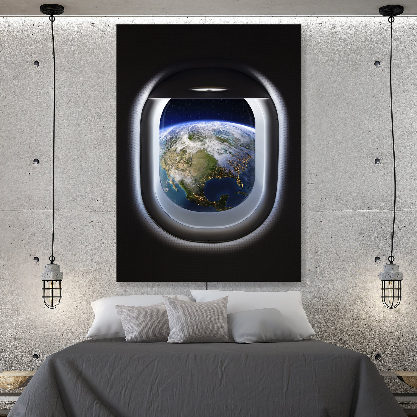Earth Inspirational Canvas Wall Art displayed in a refined room interior
