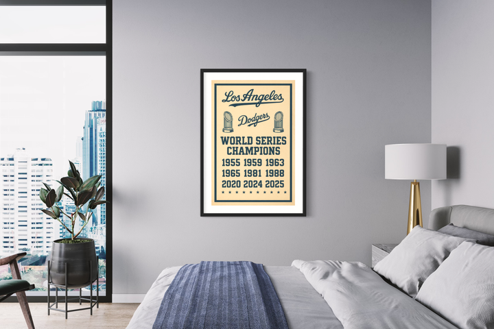 Los Angeles Dodgers World Series Champions Poster | 1955–2025 Championship Years Vintage Wall Art | Instant JPEG Download Digital Download Chris Fabregas Fine Art Photography Wall Art print High-quality fine art photography print 