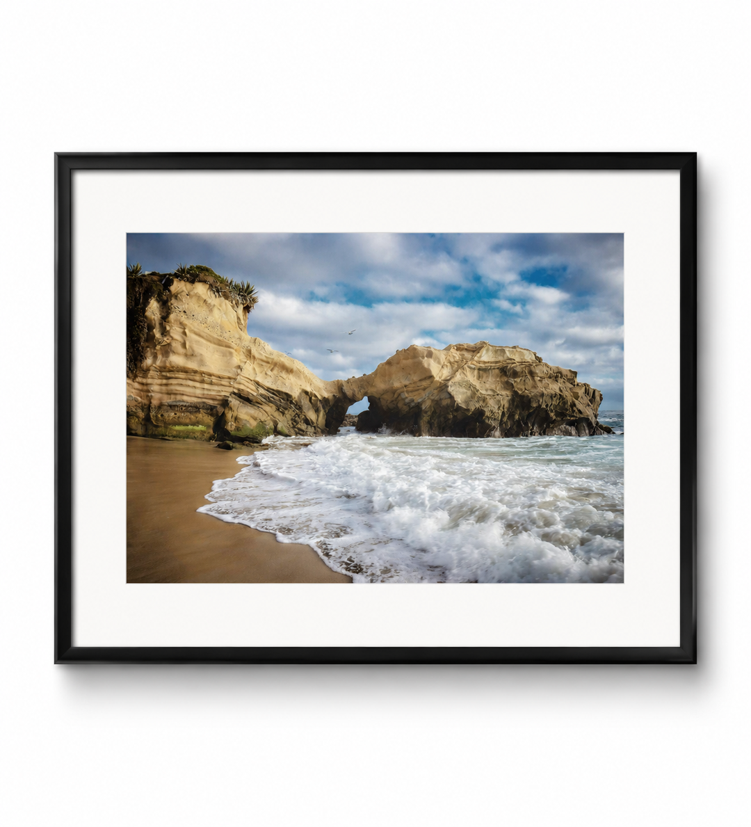 Pearl Street Laguna Beach Fine Art Photography Print in a black frame with white mat