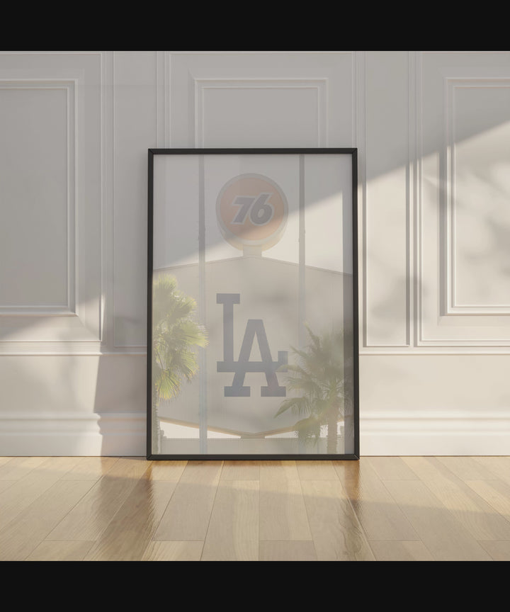 76 & LA – Chavez Ravine Sun Haze | Los Angeles Dodgers Baseball Fine Art Print