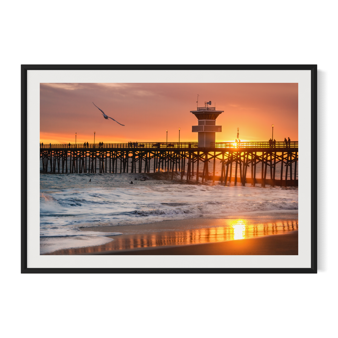 Seal Beach Pier Sunset Fine Art Photography Print | Limited Edition California Wall Art Metal, Wood, Canvas, Paper Chris Fabregas Photography Wall Art print High-quality fine art photography print 