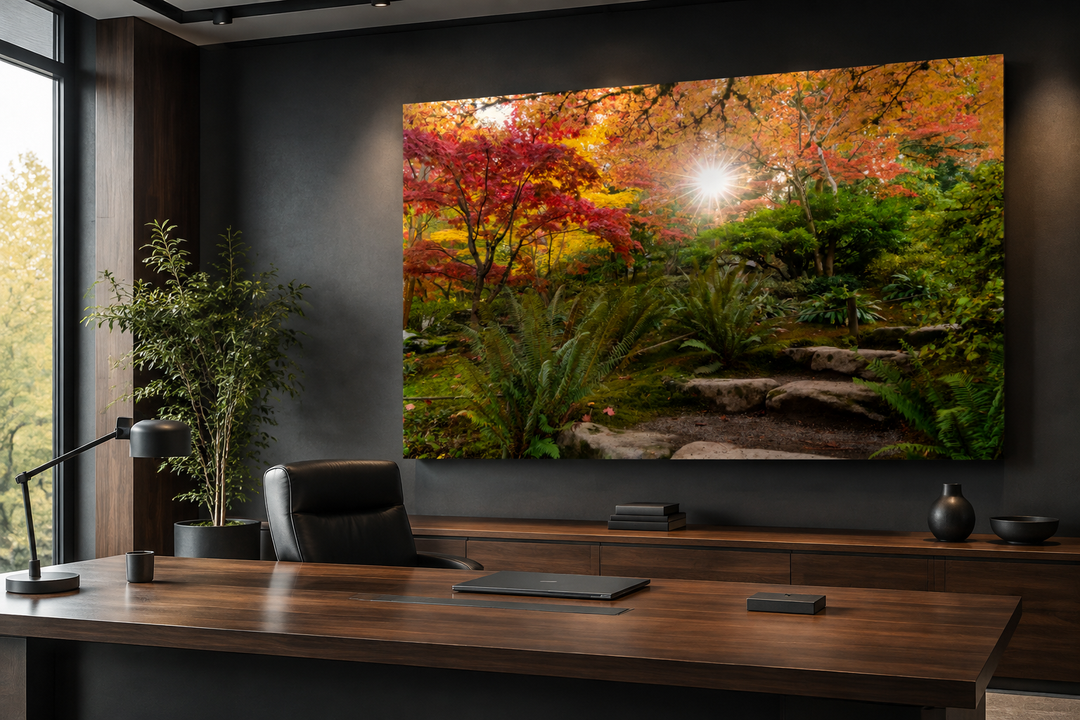 Seattle Japanese Garden Autumn Sunburst Fine Art Print Metal, Canvas, Paper, Acrylic Chris Fabregas Photography Wall Art print High-quality fine art photography print 