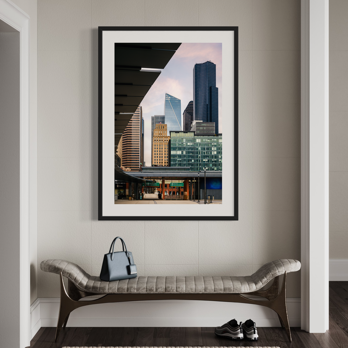 Seattle Downtown Architecture displayed in a home interior