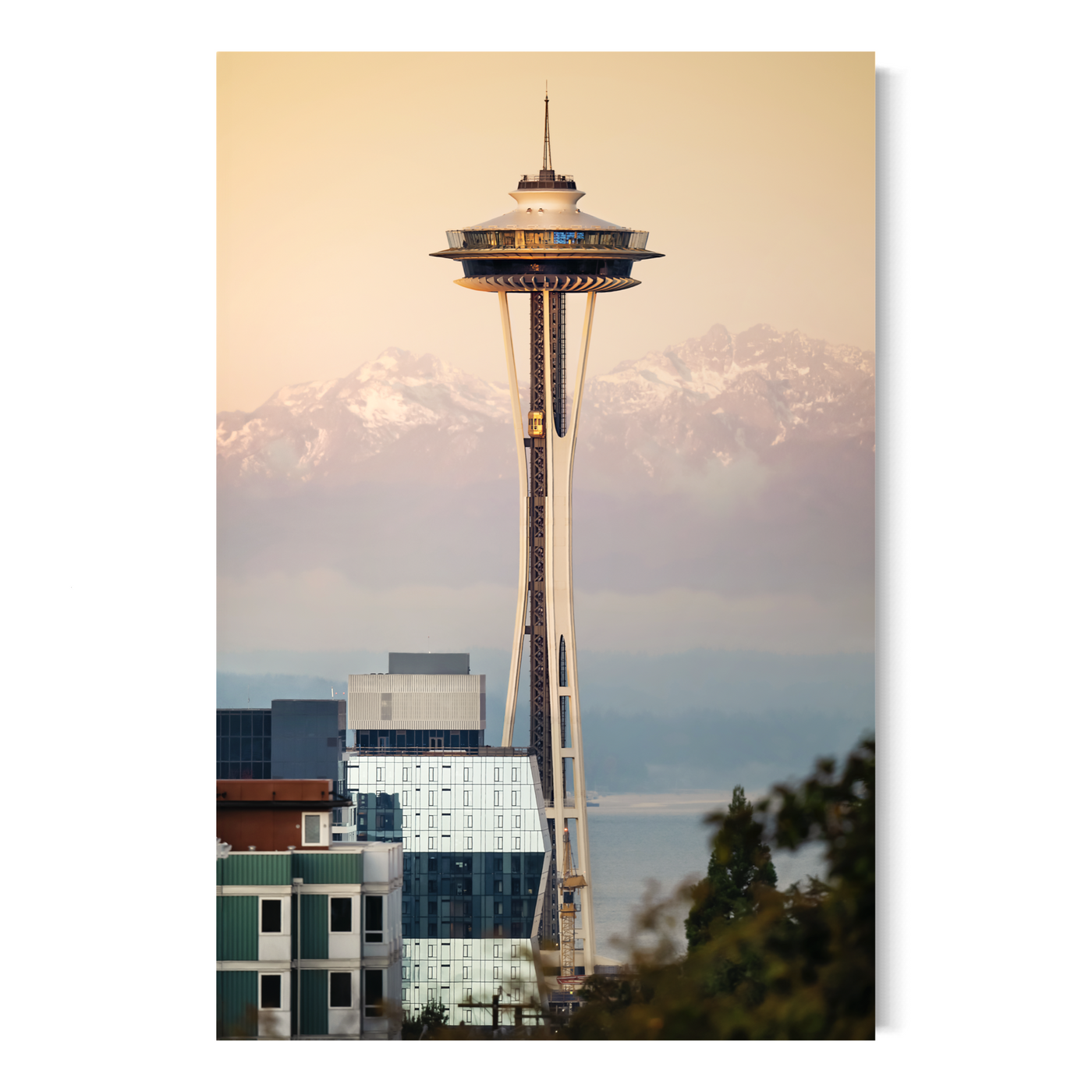 Seattle Space Needle Skyline displayed in a contemporary room interior