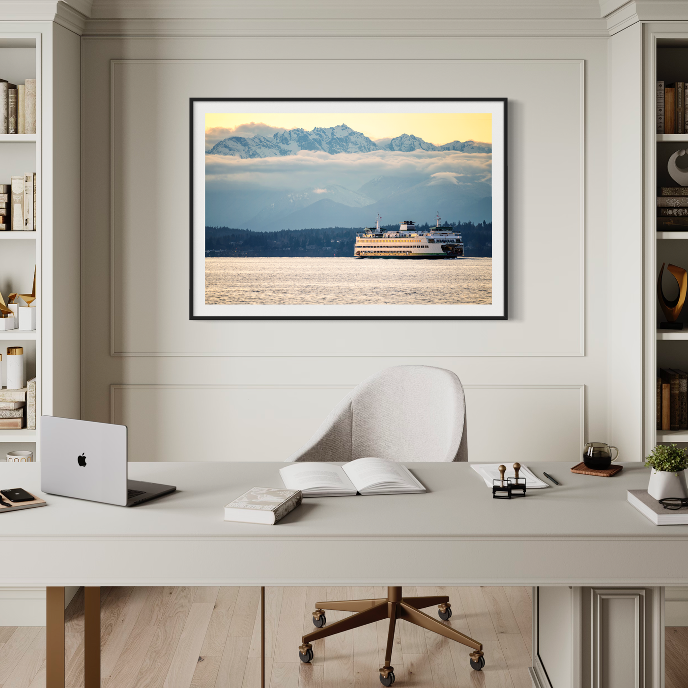 Washington State Ferry Pacific Northwest displayed in a contemporary room interior