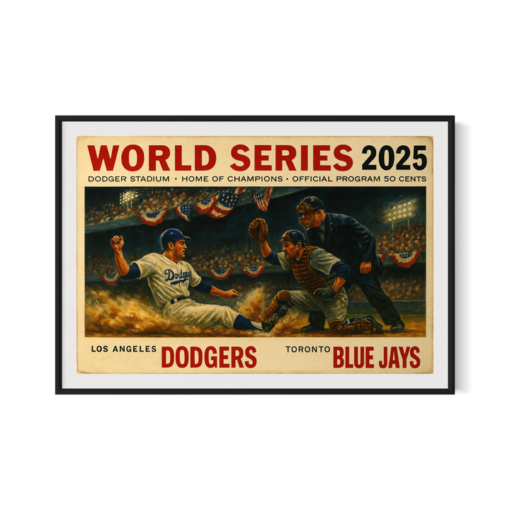 2025 World Series Dodgers vs Blue Jays Digital Poster printable artwork preview