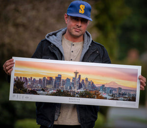 Chris Fabregas Fine Art Photography Panoramic Poster Seattle Skyline Panoramic Print From Kerry Park Wall Art print