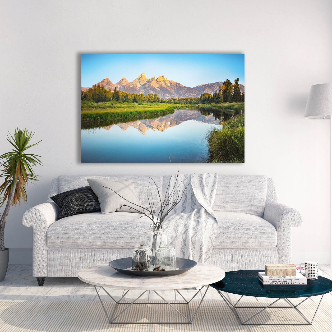 Schwabacher Landing Grand Teton displayed in a refined room interior