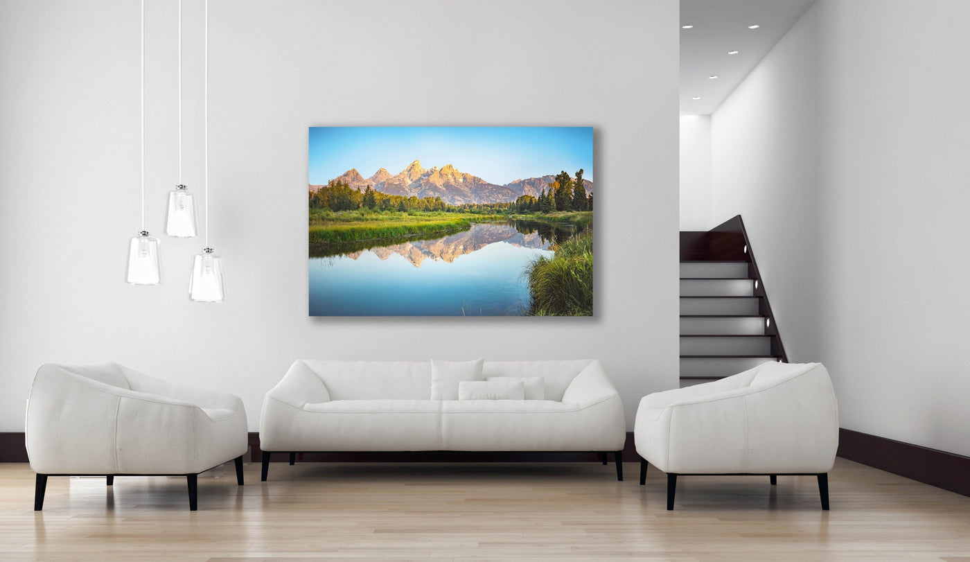 Schwabacher Landing Grand Teton displayed in an elegant room interior