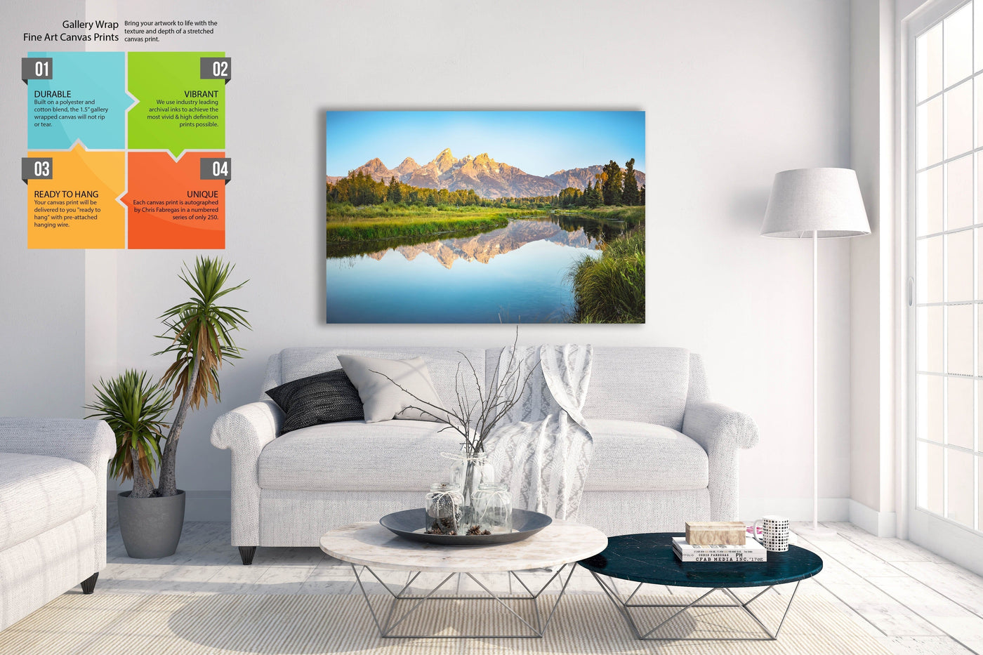 Schwabacher Landing Grand Teton displayed in a modern room interior