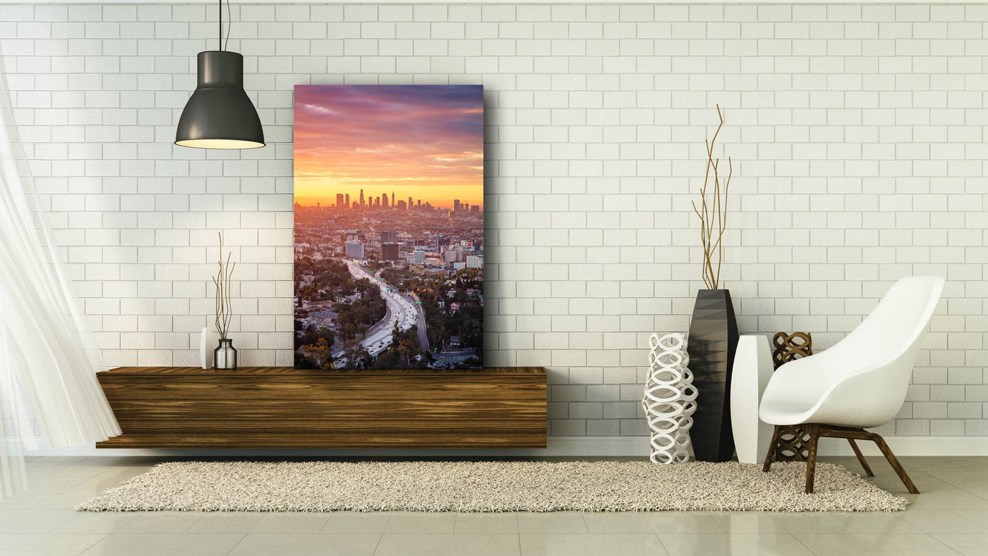 Los Angeles Sunrise displayed in a contemporary room interior