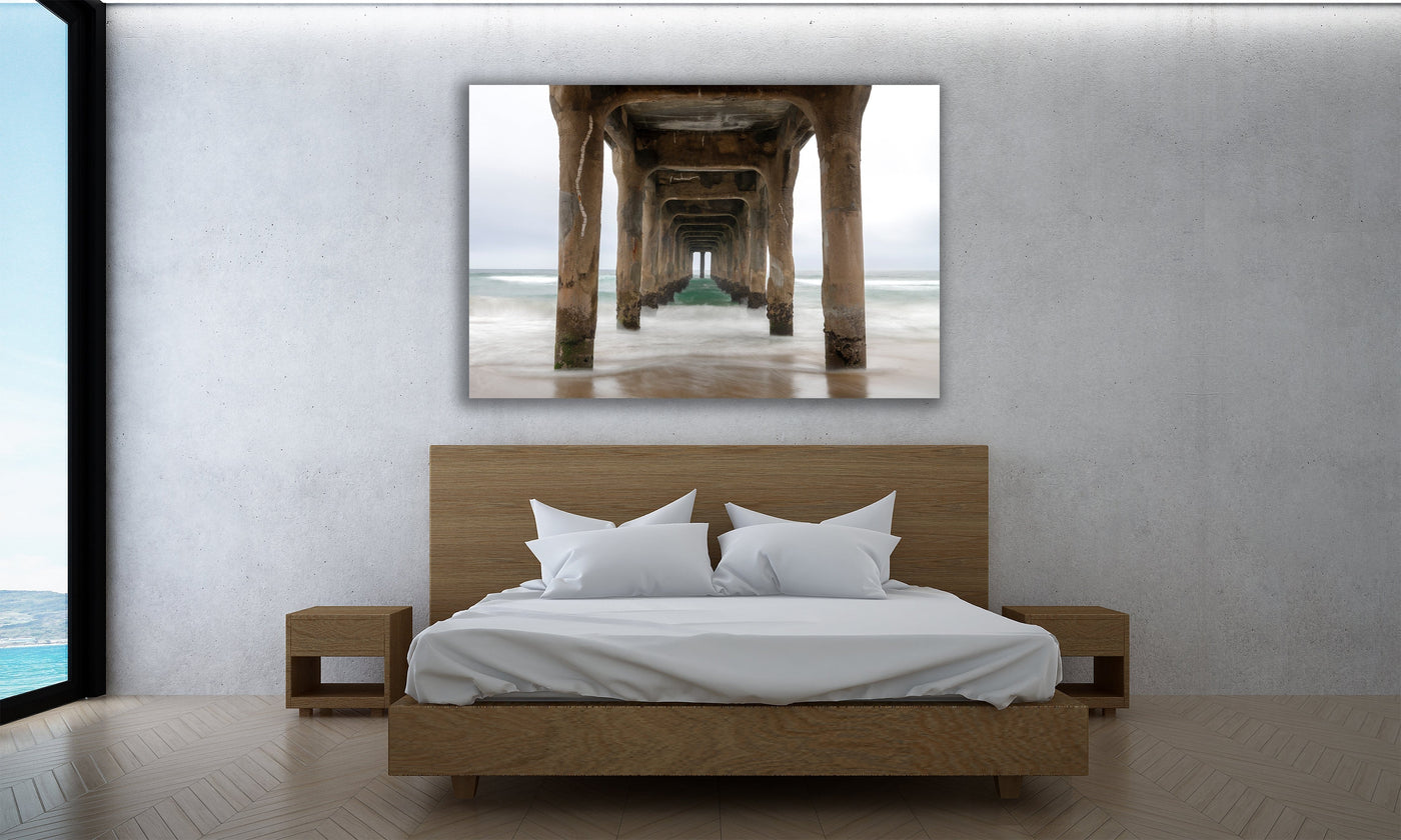 Manhattan Beach Pier California displayed in a refined room interior