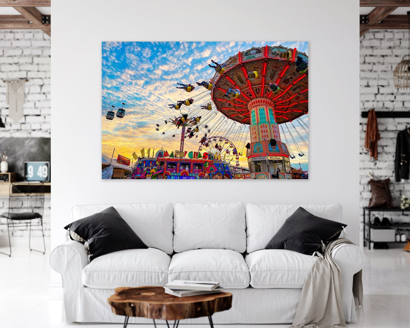 Washington State Fair Carnival displayed in a styled room interior