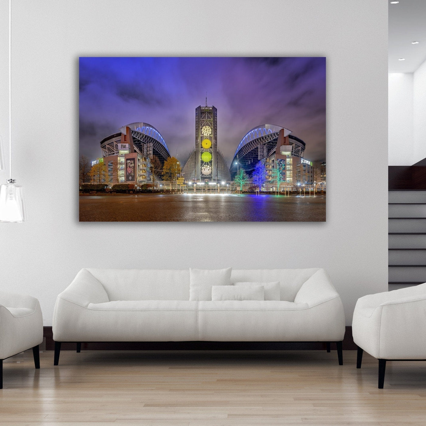 Seattle Lumen Field Fine Art Sports displayed in a home interior